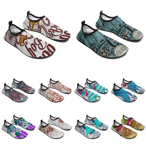 

men women custom water shoes cartoon animal design diy word black white blue red color mens trainer 075
