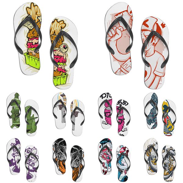 

men women custom slippers cartoon design anime diy word black white blue red purple mens colorful trainer 175