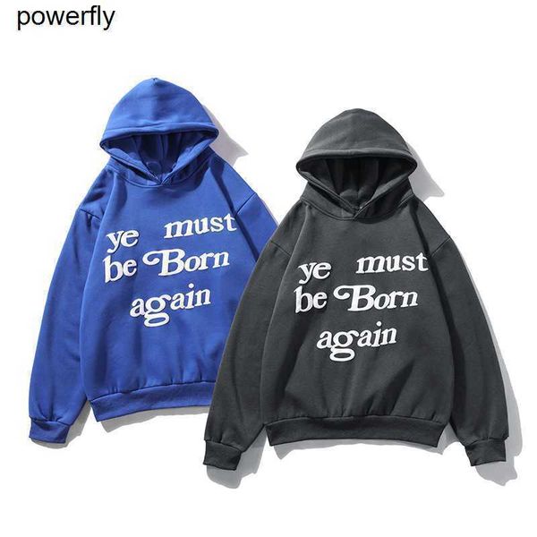 

men's hoodies designer sweatshirts fashion brand kanyes letter printing plush pullover sweater men women streetwear hoodie, Black