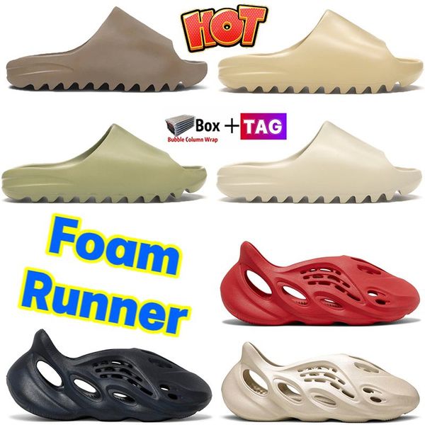 

men yeezys sneakers mens women sandals slides runner ararat yezzzy flat slide slippers bone resin desert sand foam rubber runners west summe, Black