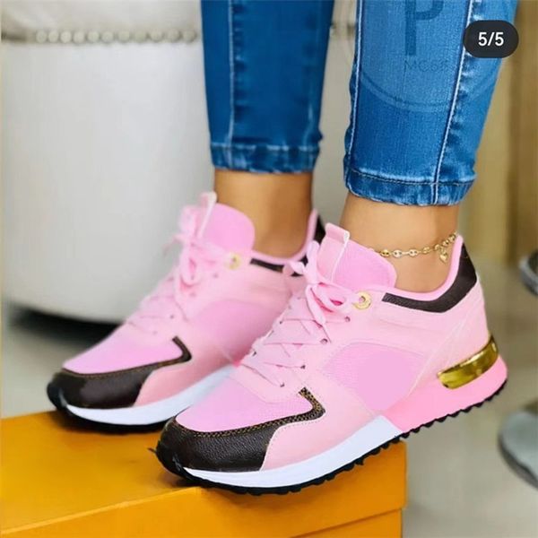 

dress shoe sneakers mesh patchwork lace up ladies flats outdoor running walking comfortable breathable female footwear 221118, Black