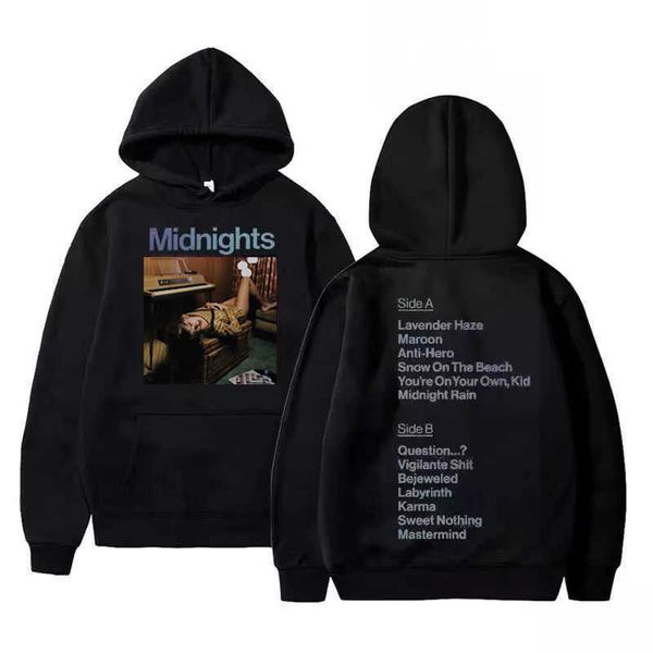 

taylor album swift same style men's hoodies sweatshirts mindnights new men print winter graphic hip hop oversized7ufy 7 q59l, Black