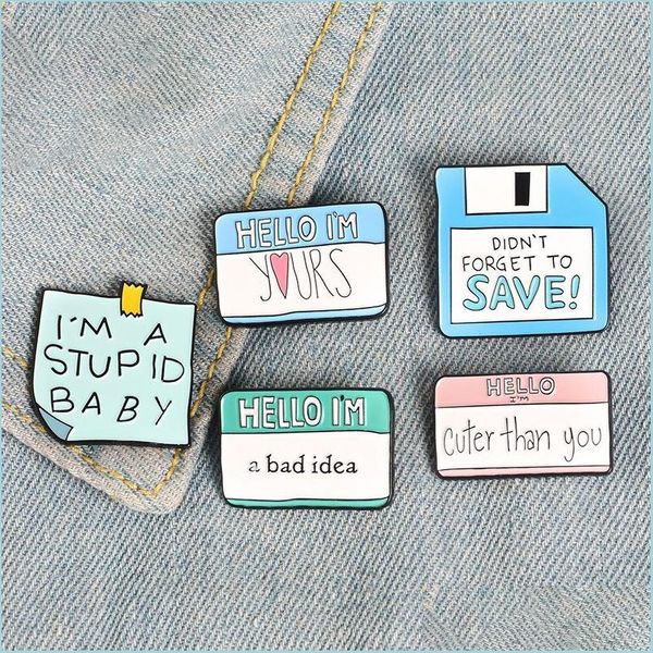 

pins brooches hollow sticky notes brooch pins square enamel lapel pin for women men dress co fashion jewelry drop delivery dhahe, Gray