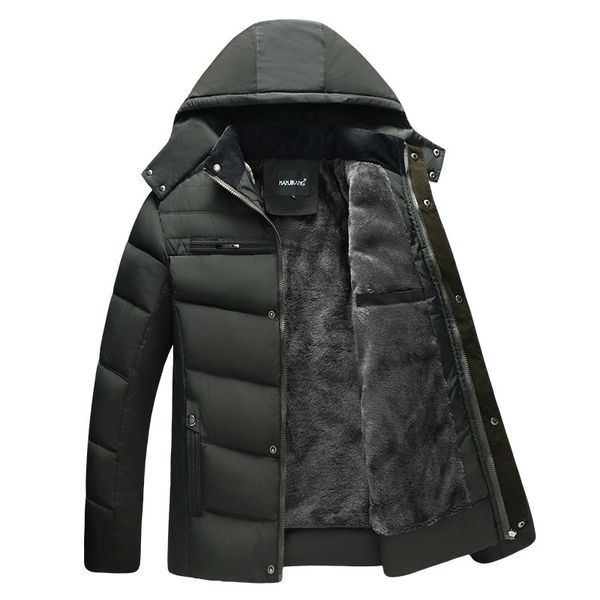

mens down parkas parka coats winter jacket thicken hooded waterproof outwear warm coat fathers clothing casual overcoat 221118, Black