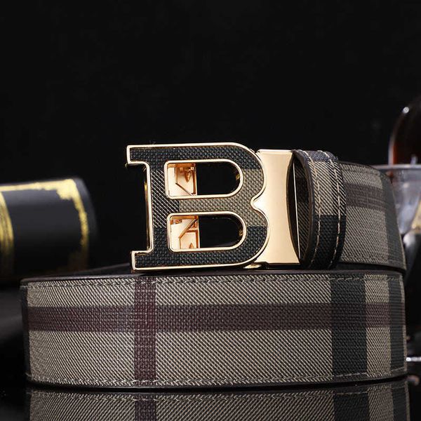 

mens leather belt letter b grid automatic buckle business casual waistband 3.5cm luxury designer jeans dress belts, Black;brown