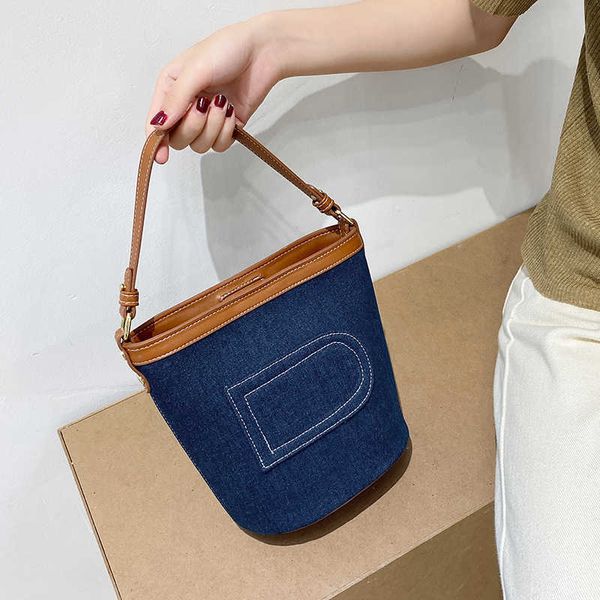 

handbags delv fashion luxury bags genuine leather elegant classic one shoudler brillant 2022 denim canvas bucket bag metal handheld solid my