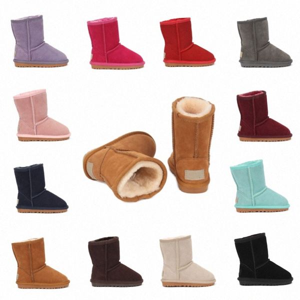 

kids shoes uggi australia boots boys mini girls half boot baby toddler children kid sneakers designer trainers winter booties youth infants, Black