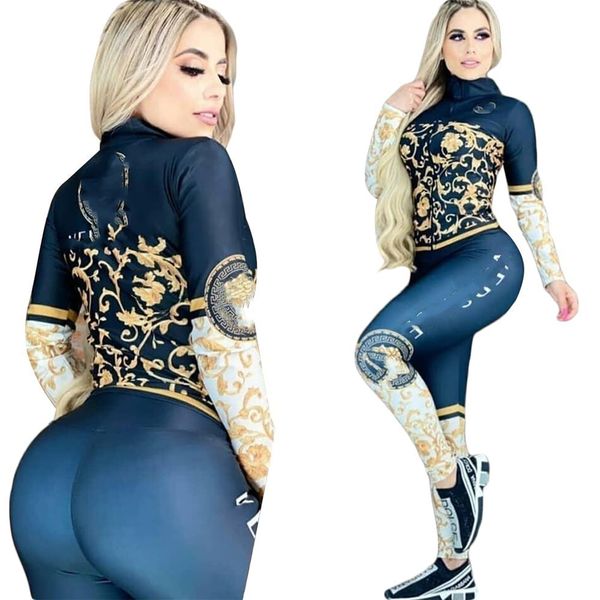 

designer brand tracksuits women two piece sets jogging suits print shirt pants lady outfit long sleeve sweatsuits streetwear casual fall win, Gray