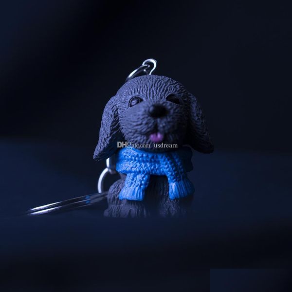 

key rings scarve dog figure keychain key rings toy cute bag hangs fashion jewelry drop delivery dhkc4, Slivery;golden