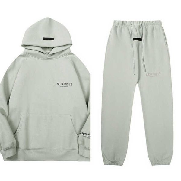 

brand luxury men's tracksuits sweatshirts letter essss hoodies men women's sweater print casual sportswear pants suit pullover co, Black