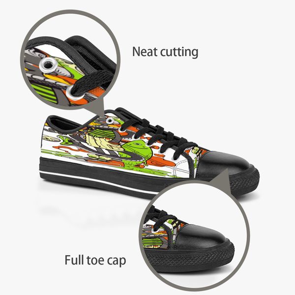 

custom shoes classic canvas low cut skateboard casual triple black accept customization uv printing low mens womens sports sneakers breathab