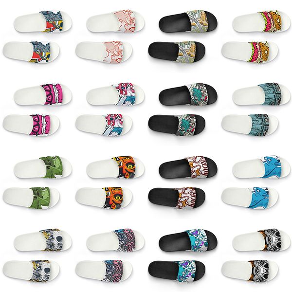 

men women custom slippers shoes artoon animal design diy word black white blue red mens trainer 353