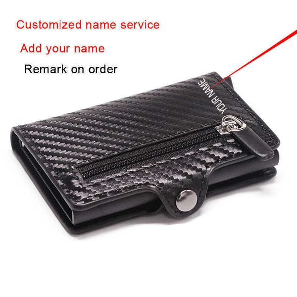 

wallet customized anti-theft carbon men fiber credit card holder organizer zipper coins pocket rfid with money clips 221030, Red;black