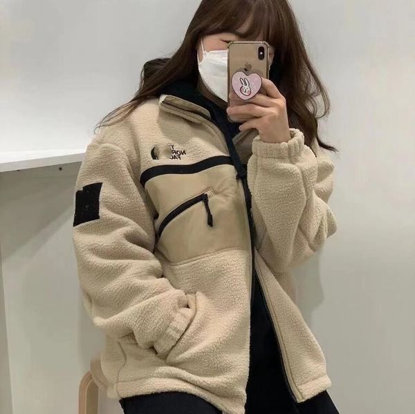 

autumn winter jackets for women men white khaki cashmere jacket zipper stand collar solid color women's coat, Black;brown