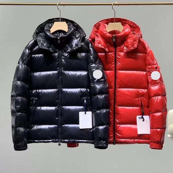

23men's designer maya jacket down parka with letters for men women outdoor streetwear winter jacket homme top, Black