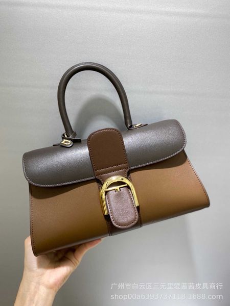

bags handbags delv belgium classic leather elegant fashion designer luxury brillant color matching buckle crossbody bag women's lady ni