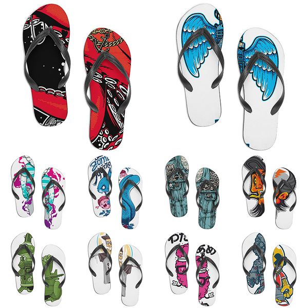 

men women custom slippers cartoon design anime diy word black white blue red purple mens colorful trainer 127