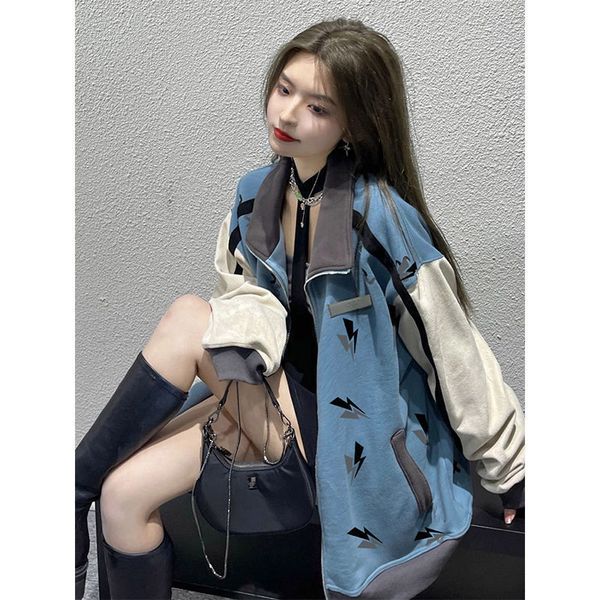 

women s jackets qweek baseball harajuku oversize american high street korean style fall for women 221118, Black;brown