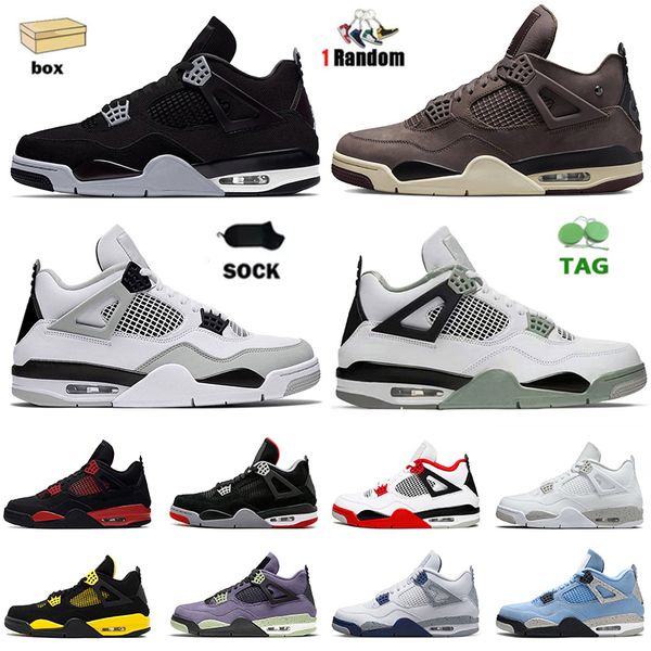 

2023 with box scotts jumpman 4 basketball shoes 4s sneakers a ma maniere seafoam military black cats canvas midnight navy offs white bred me