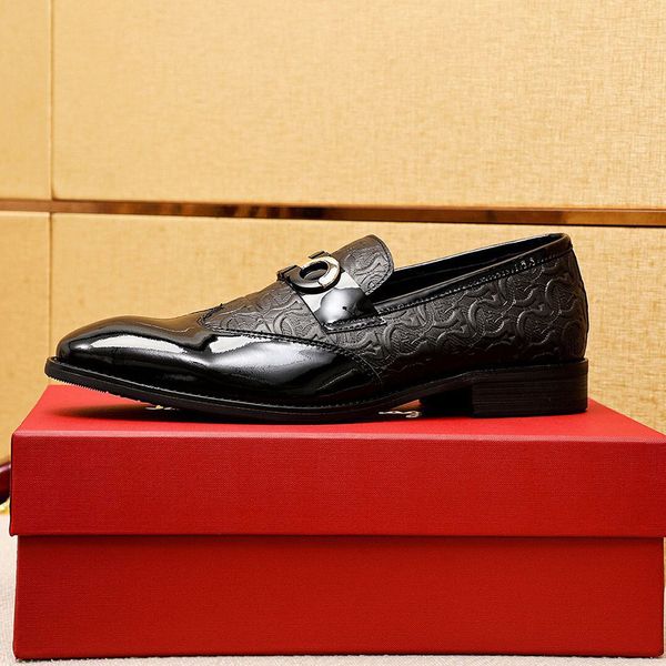 

2022 men formal dress shoes casual breathable genuine leather oxford shoes brand business wedding flats size 38-45 mkjkkky00001, Black
