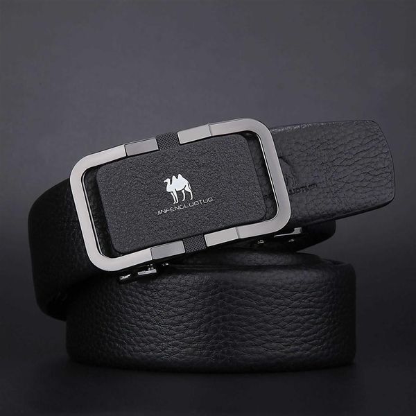 

straight barrel automatic buckle business all-match youth belt men's youth fashion jeans belts men256h, Black;brown
