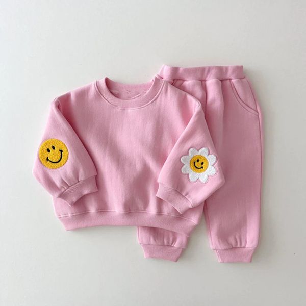 

clothing sets melario korea baby boy girl clothes set born infant outfits long sleeve children casual sweatshirt pants clothing sets 221118, White