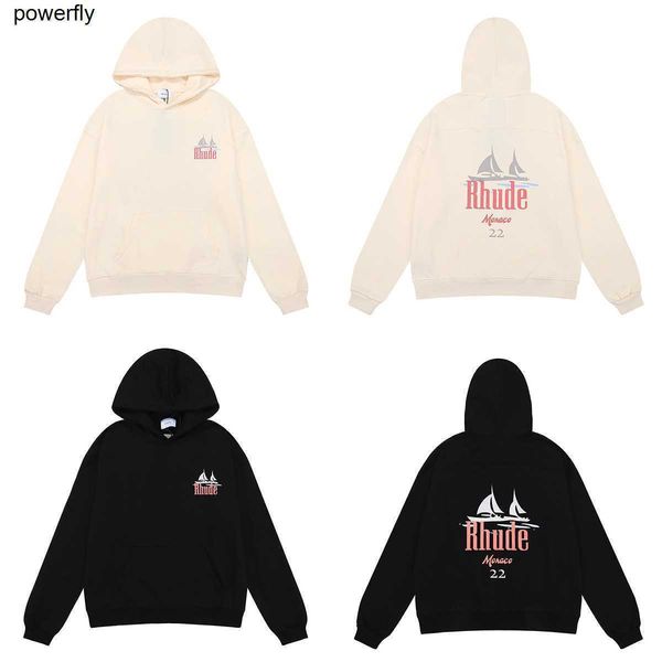 

men's hoodies designer sweatshirts fashion rhude printed cotton hoodie sweater men women fashion streetwear hoodie, Black