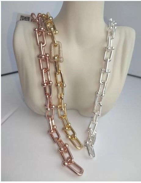 

u-shaped thick chain necklace women's simple fashion clavicle chain plating, Silver