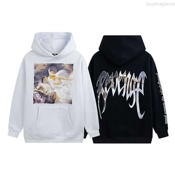 

hoodie for men reveal cotton venge designer brand autumn 2022 revenge paradise painting print loose plush hooded sweater men's other hi, Black