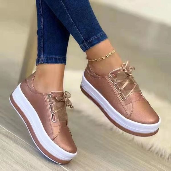 

dress shoes spring and autumn women s comfortable flat casual lace up walking running thick soled non slip sneakers 221118, Black