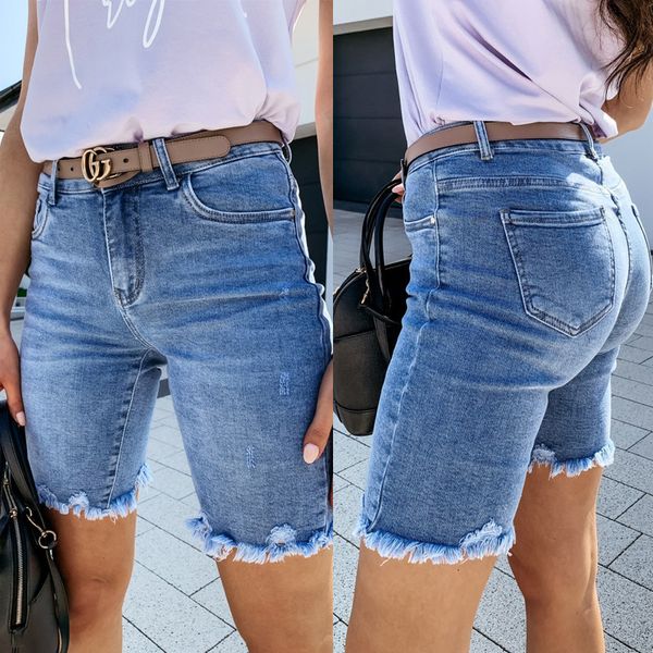 

women's mini shorts jeans fashion fringe tassels pants knee length workout short jeans hop denim skinny elastic slacks jean women agold, White;black