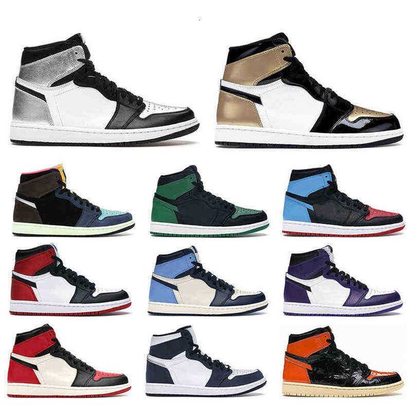 

jumpman 1s outdoor shoes university blue hyper royal twist dark mocha bred black silver gold toe travis mens sport sneakers size 36-46