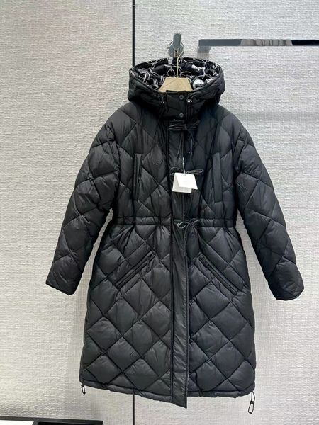 

milan runway down & parkas 2022 new autumn winter hooded long sleeve print women's coats designer brand same style outerwear 1118-1, Black