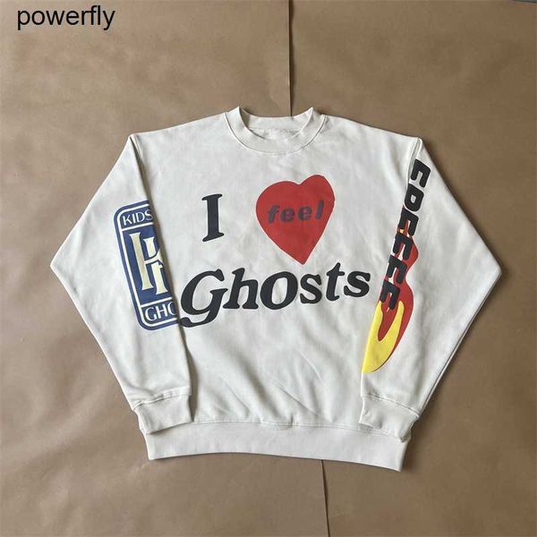 

men's hoodies designer sweatshirts autumn new kanyes love flame foam plush sweater loose casual men's women's streetwear hood, Black