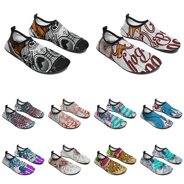 

men women custom water shoes cartoon animal design diy word black white blue red color mens trainer 097
