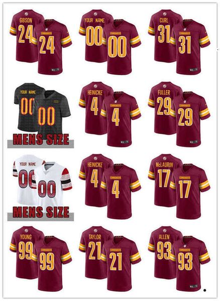 

football jerseys custom washington''commanders''men women 17 terry mclaurin 99 chase young 11 carson wentz 24 antonio gi, Black;red