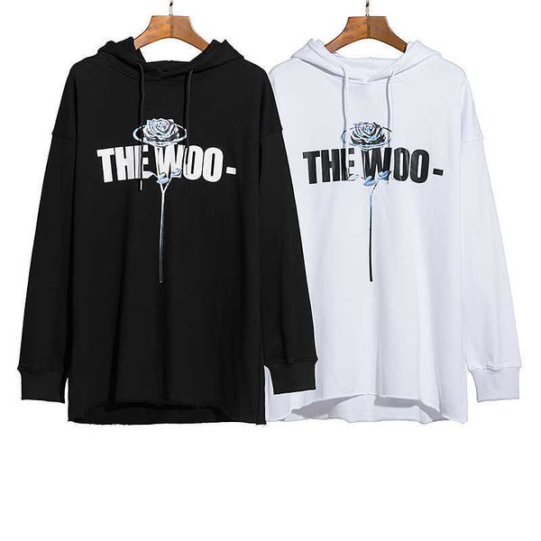 

mens hoodie womens sweatshirt sweater loose cotton with label hip hop letter printing long sleeve, Black