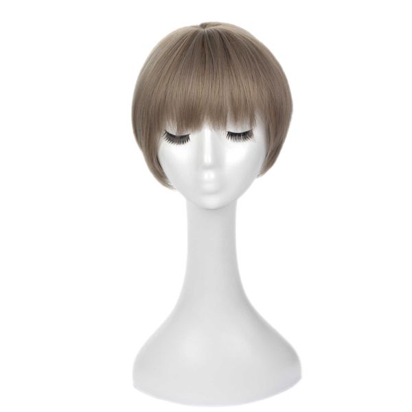 

women's wigs bobo short hair female personality bangs head set rose inner net high temperature silk daily fake, Black