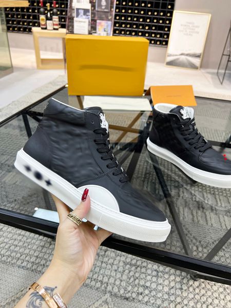 

2023 mens fashion boots booties winter sneakers designer man leather nylon fabric men ankle biker australia size us 6.5-11 -m0139, Black