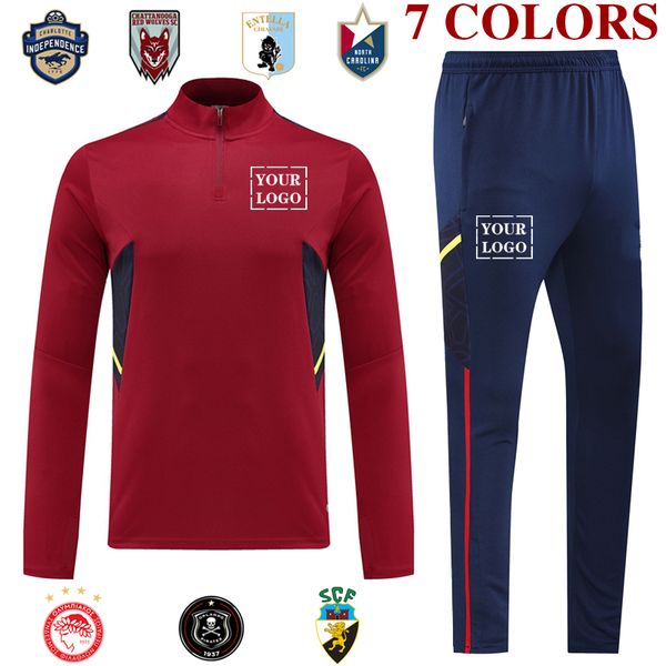 

casual men's tracksuits soccer training sets jackets personal group custom printed olympiacos fc sc farense north carolina entella char, Gray