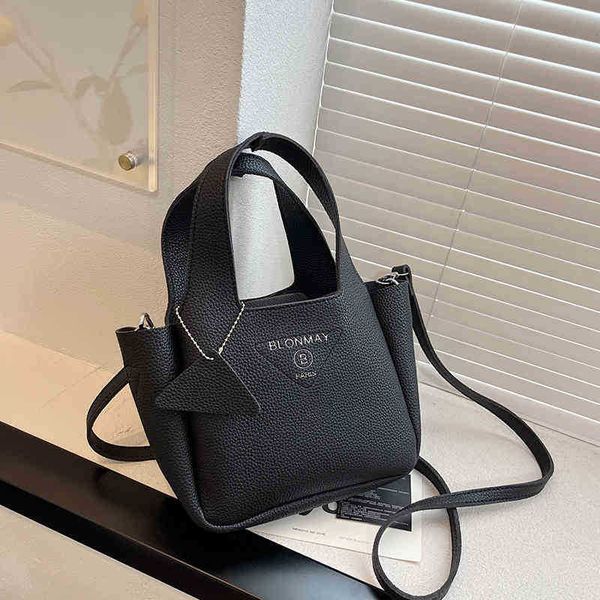

bags new bag women's one shoulder messenger bag style texture lychee pattern handbag small simple bucket purses