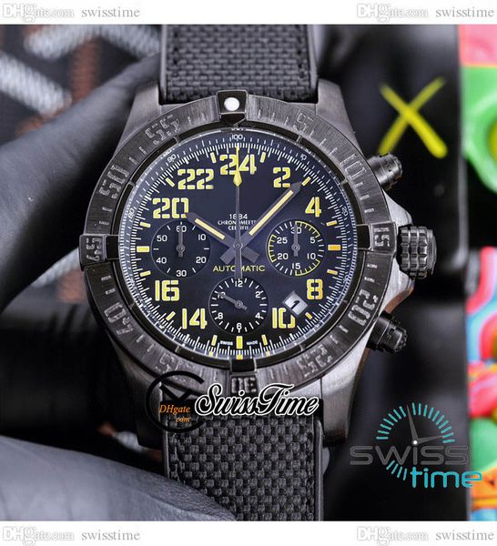 

night mission miyota quartz chronograph mens watch v13317101b1x1 pvd steel black dial yellow number markers rubber strap satch watches swiss, Slivery;brown