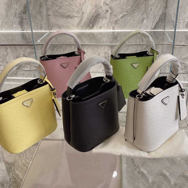 

evening bags 5 colors luxury genuine leather bags ostrich designer bucket bag totes designers handbag women luxurious travel leisure fashion