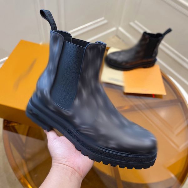 

2023 boots fashion boots booties winter sneakers designer man leather nylon fabric men ankle biker australia size us 6.5-11 -k123, Black