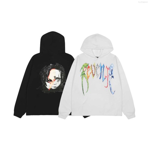 

hoodie for men reveal cotton venge designer brand 2022 fashion revenge colorful dark style clown high street plush hiphop v2mo g7a6, Black
