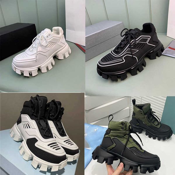 

prad shoesprad designer cloudbust thunder sneakers mens woman platform shoes runner trainer outdoor shoe knit fabric low high light rubber k, Black