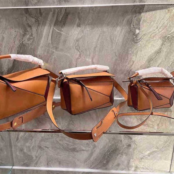 

designer bags loew's 2022 women's leather bag puzzle geometric splicing soft shoulder small square including mini large capacity t