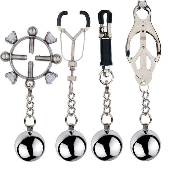 

toy massager toys adjustable stainless nipple clamps erotic stimulate painless toy for couples women