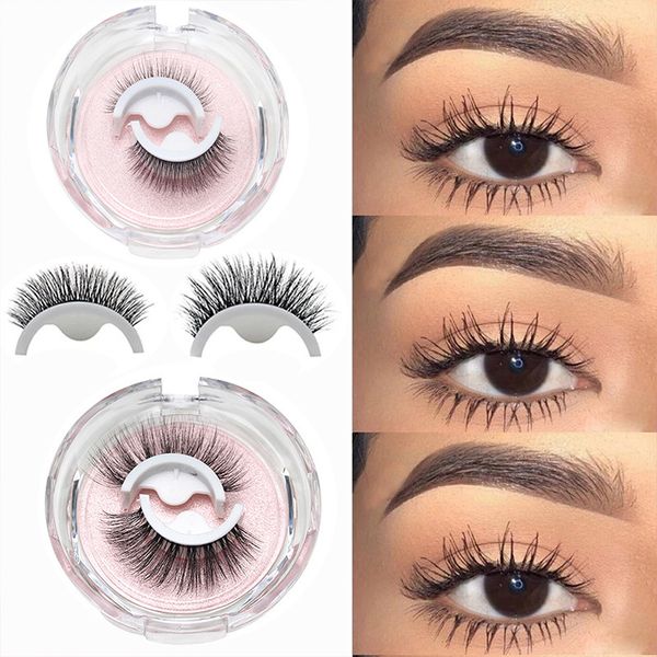 

reusable self-adhesive false eyelashes natural multiple glue-eyelashes