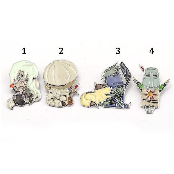 

pins brooches pins brooches game dark sos 3 brooch praise the sun metal painting fire keeper solaire of astora for men women shirt dh5gs, Gray